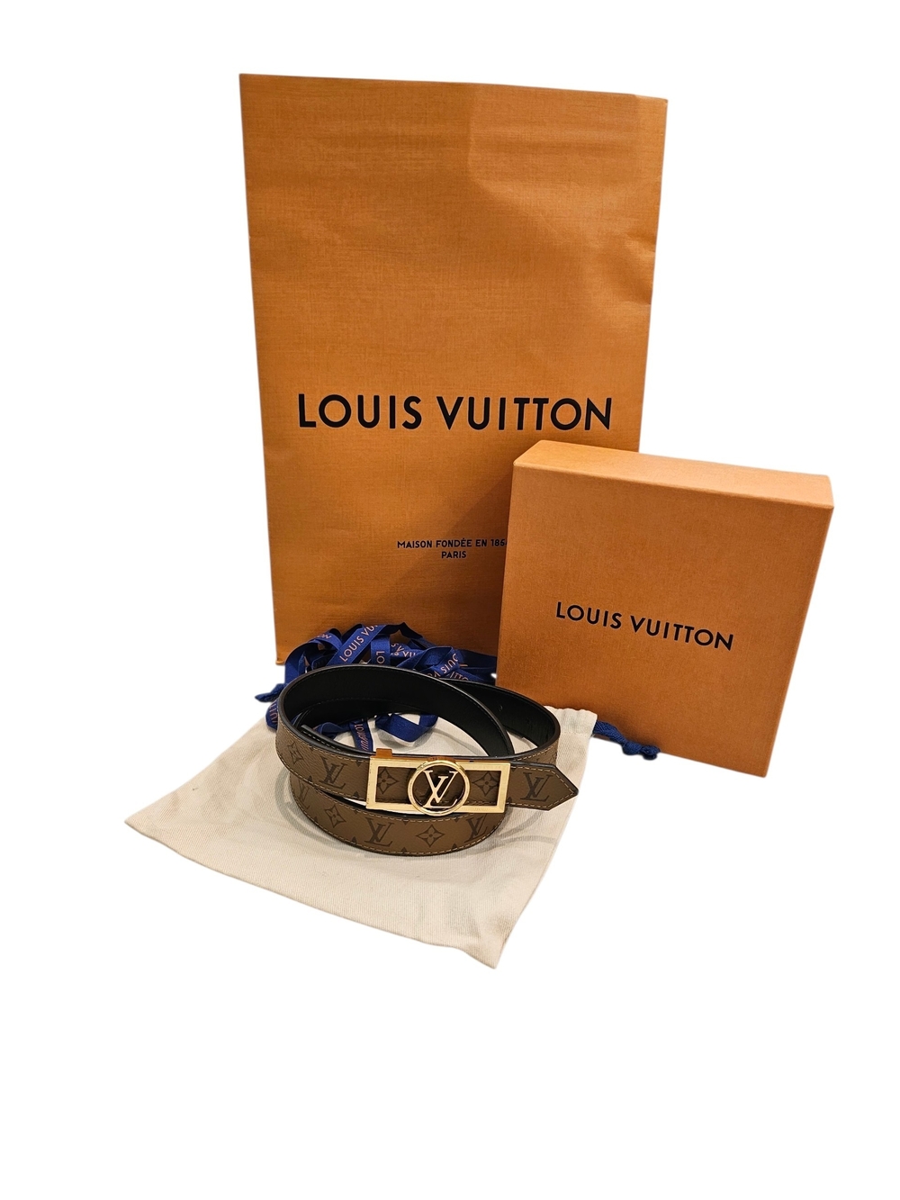 Louis Vuitton Monogram Dauphine 25mm Reversible Belt Size 80/32